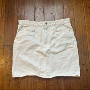 White Denim Mini Skirt - size 12